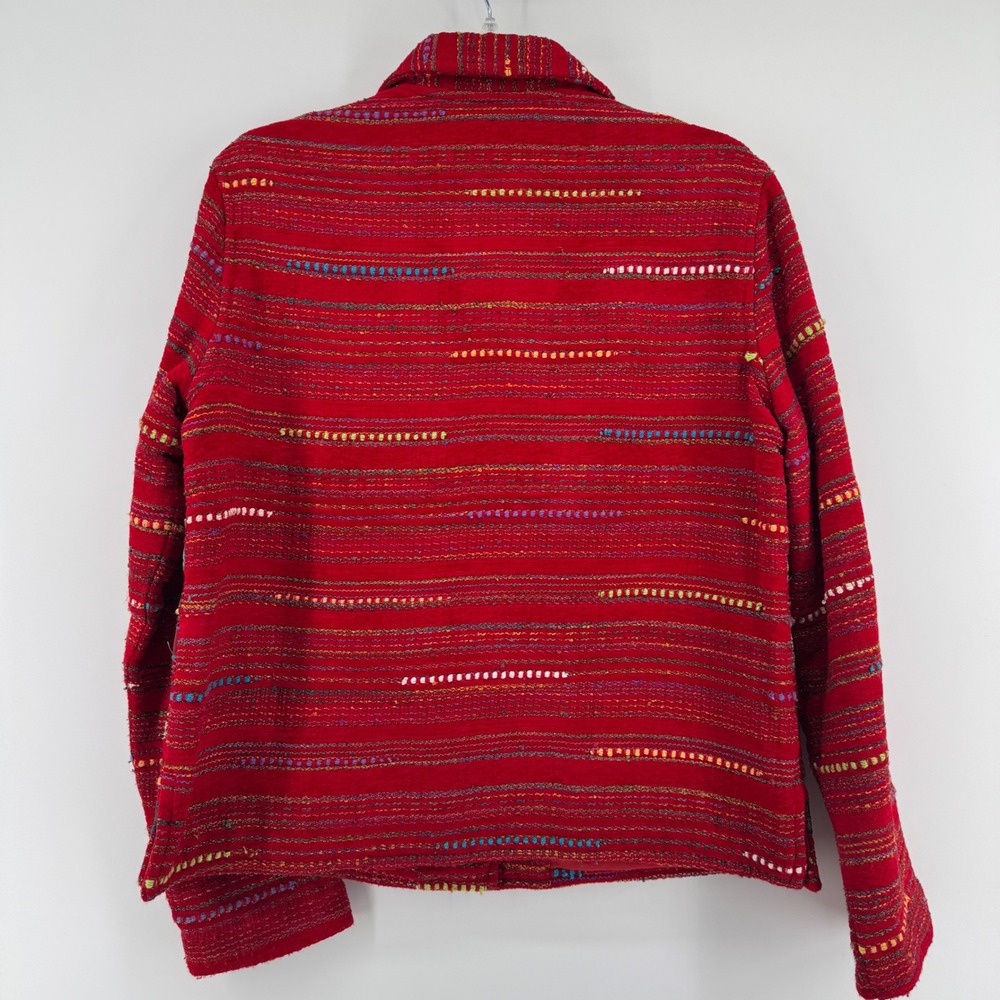 Coldwater Creek Boho Patchwork Jacket Red Size Sm… - image 4